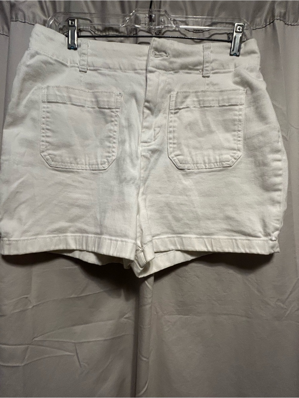 bagatelle White High-Waist Women’s Shorts with Patch Pockets